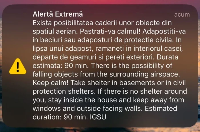 Un nou mesaj RO-Alert a fost emis în Tulcea FOTO News