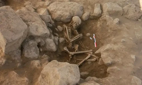 Rămășițele femeii îngropate în Metsamor (© Krzysztof Jakubiak, Arkadiusz Sołtysiak 2026)