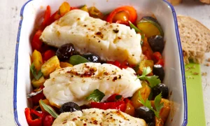 Fish roasted with vegetable and olives jpeg