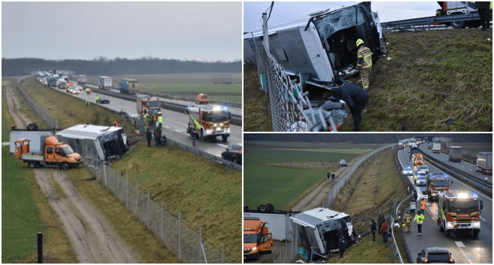 Trei morți după ce un autocar cu 32 de români s-a răsturnat în Slovenia