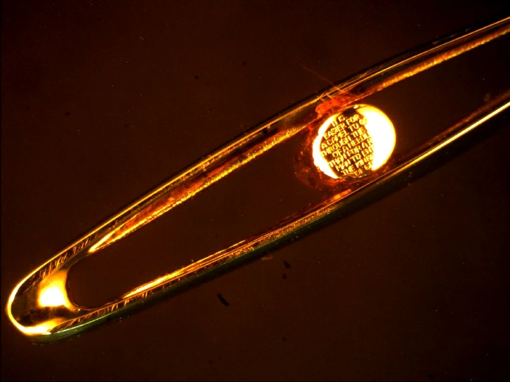 Cea mai mică gravură din lume (Foto: Photoland/Caters)