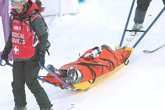 Elena Fanchini  s-a oprit în plasele  de protecţie de la  marginea pârtiei