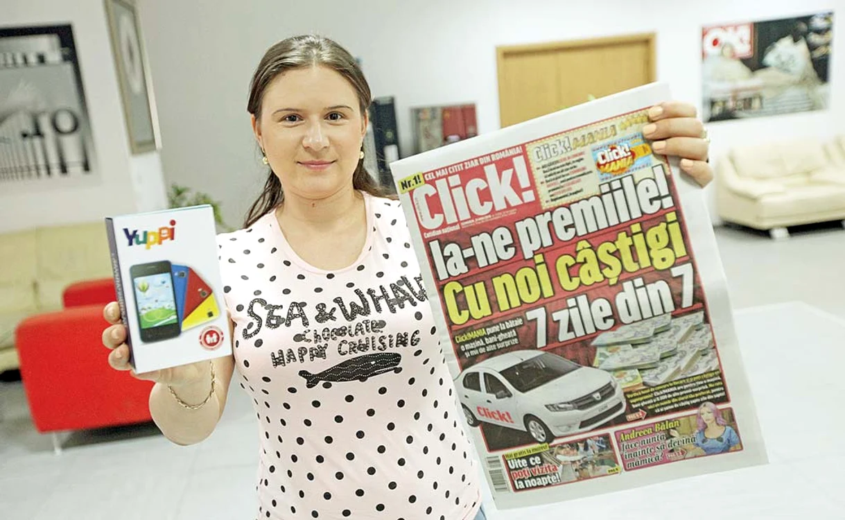 Florentina Petculescu a câştigat un telefon performant la Click!MANIAFoto: Click!