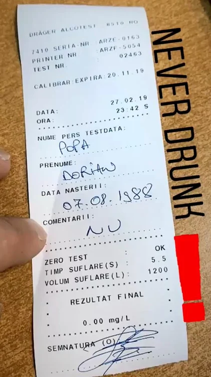 Dorian Popa a dovedit că nu a consumat alcool înainte de a se urca la volan