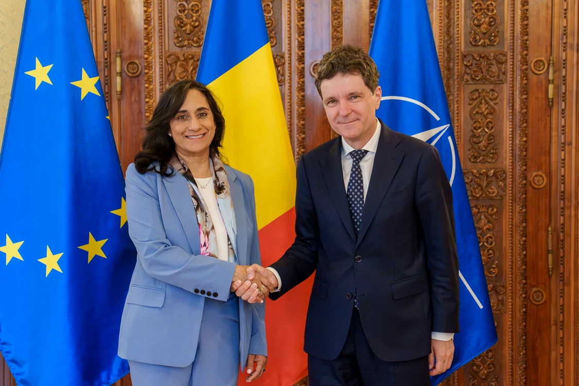 Nicușor Dan alături de ministrul Afacerilor Externe al Canadei, Anita Anand FOTO: Presidency.ro