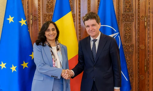 Nicușor Dan alături de ministrul Afacerilor Externe al Canadei, Anita Anand FOTO: Presidency.ro