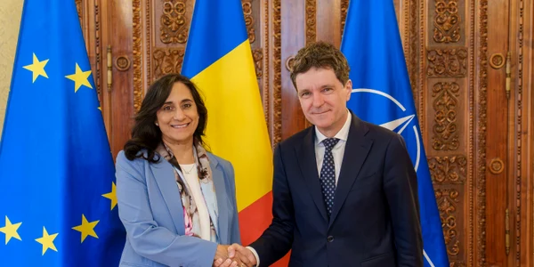 Nicușor Dan alături de ministrul Afacerilor Externe al Canadei, Anita Anand FOTO: Presidency.ro