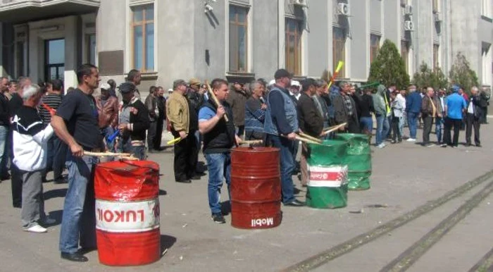 Proteste ale sindicaliştilor în Portul Constanţa FOTO S.I.